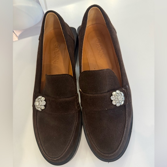 Brown Loafers with Crystal Embellishment - Picture 8 of 8
